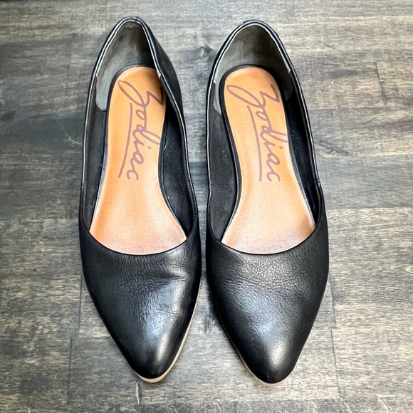 Zodiac Hill Women 7M Flats Pointed Toe Slip On Black Leather - Picture 4 of 7